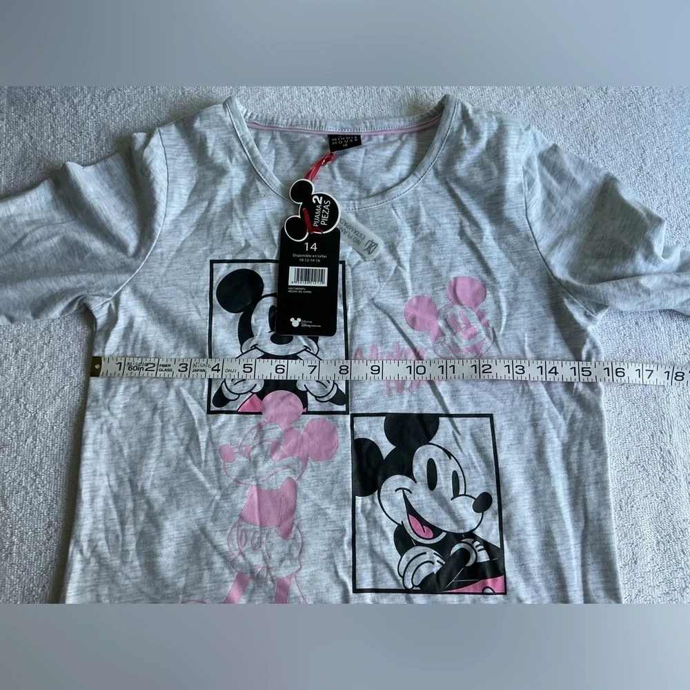 Disney Mickey Mouse Gray and Pink Pajama Set